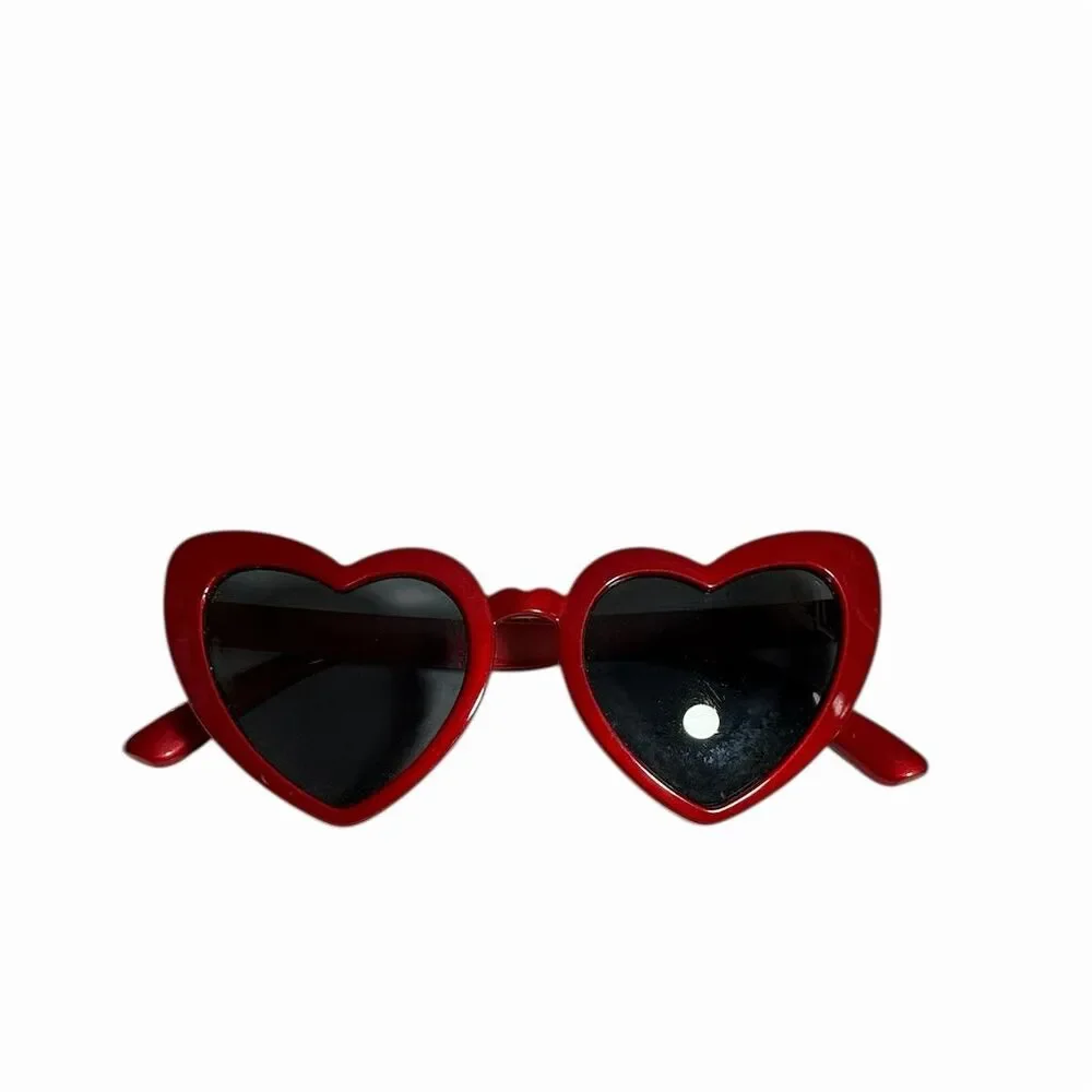 KIDS Red Heart Shaped Retro Cat Eye Sunglasses